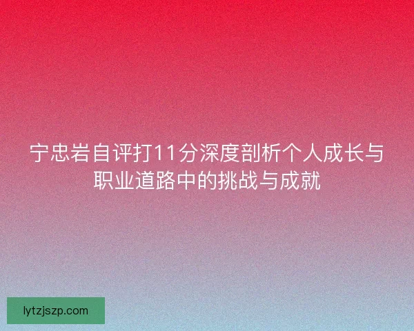 宁忠岩自评打11分深度剖析个人成长与职业道路中的挑战与成就